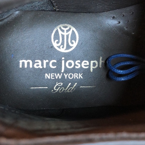 Marc Joseph New York Gold Leather Upper and Lining Blue Suede - Picture 8 of 16